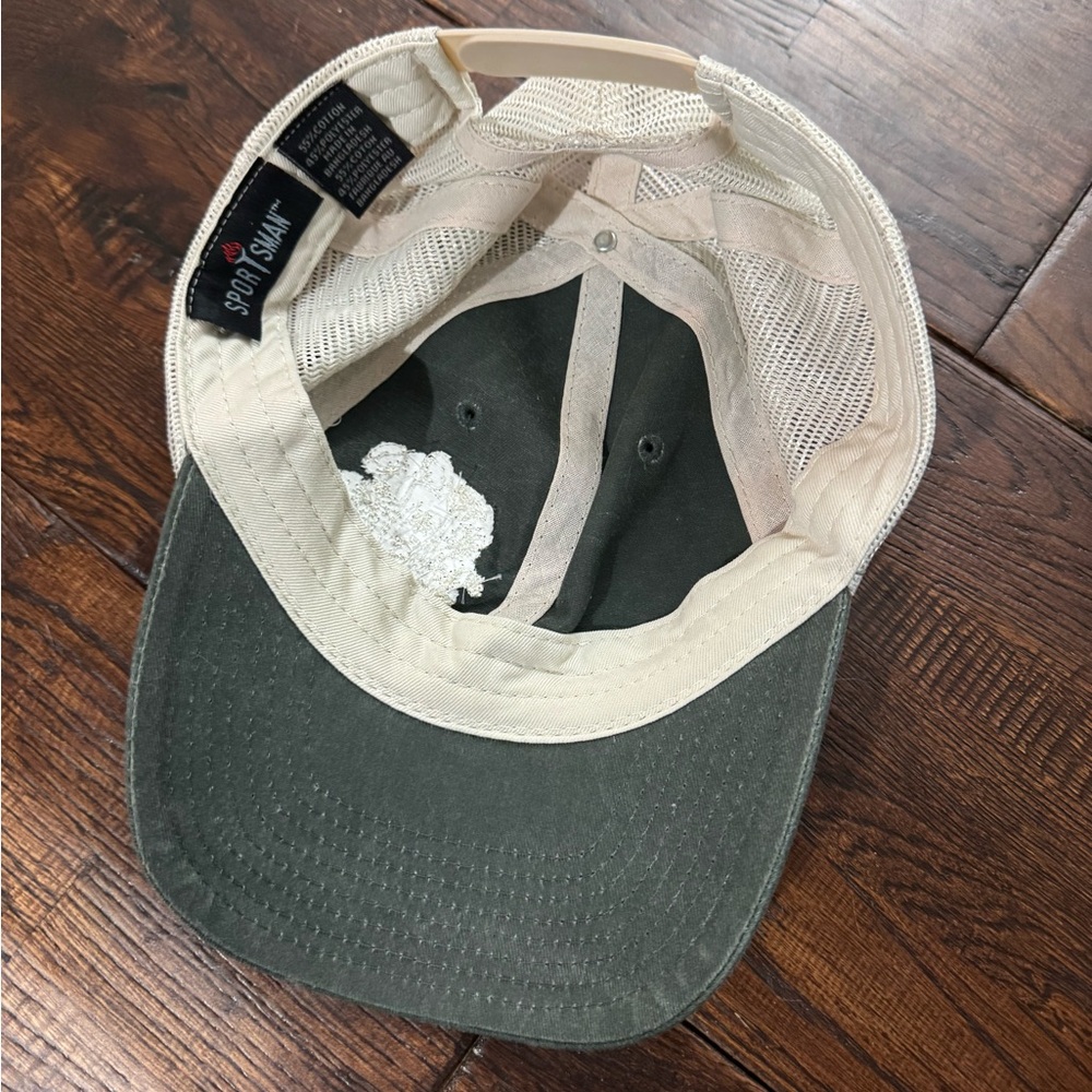 Sportsman Green and Cream Baseball Cap with Floral Embroidery - Picture 9 of 11